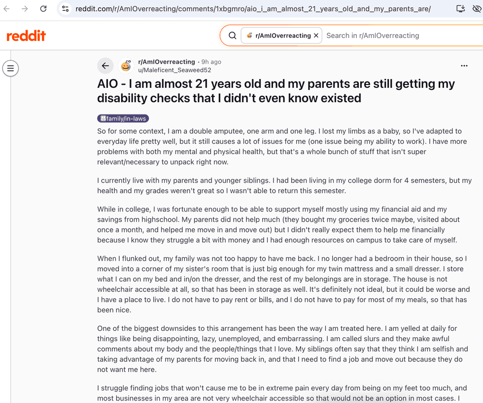 Pictured above is a screenshot of the original Reddit post for you to read
