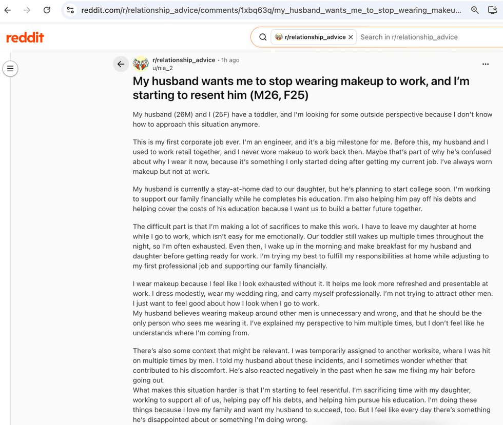 Pictured above is a screenshot of the original Reddit post for you to read