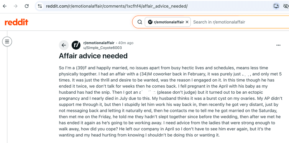 Pictured above is a screenshot of the original Reddit post for you to read