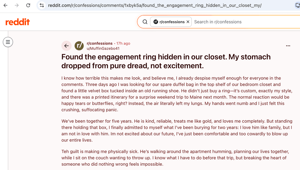 Pictured above is a screenshot of the original Reddit post for you to read
