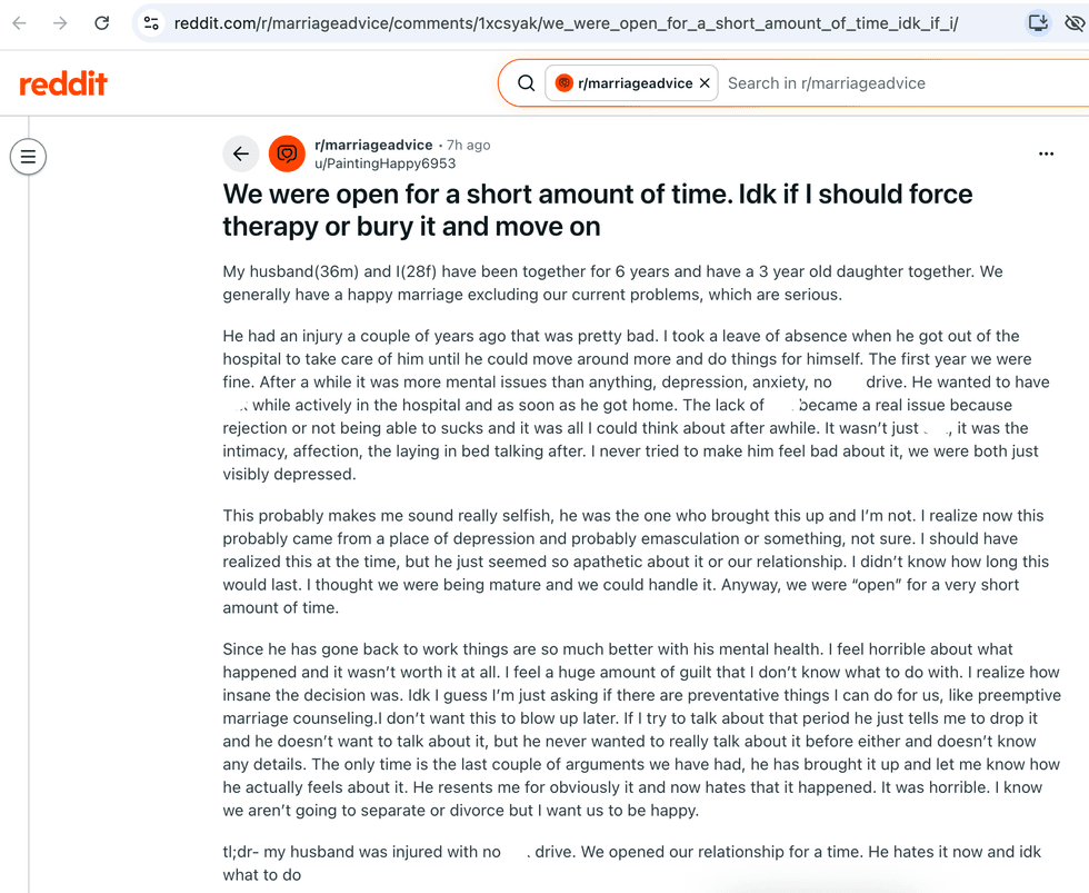 Pictured above is a screenshot of the original Reddit post for you to read