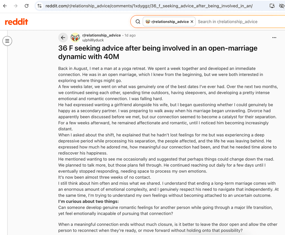 Pictured above is a screenshot of the original Reddit post for you to read