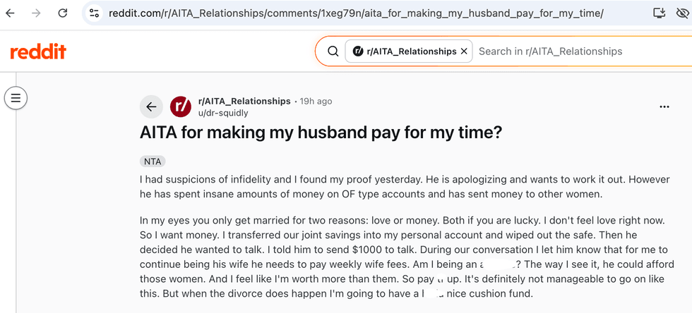 Pictured above is a screenshot of the original Reddit post for you to read