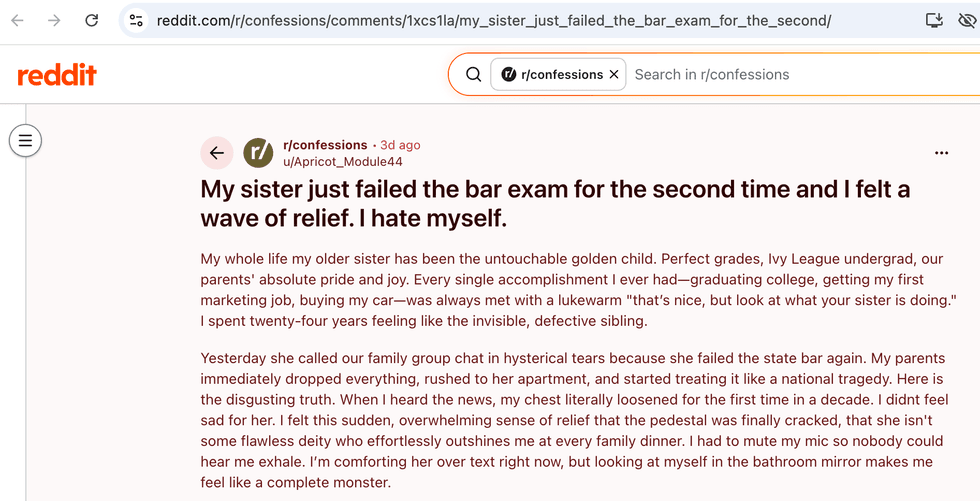 Pictured above is a screenshot of the original Reddit post for you to read