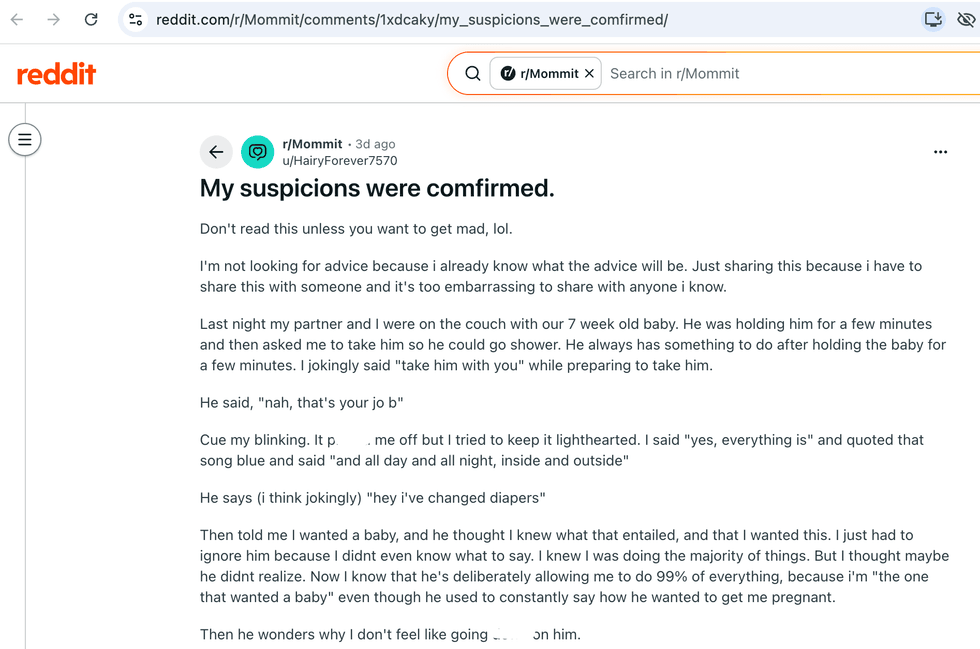 Pictured above is a screenshot of the original Reddit post for you to read