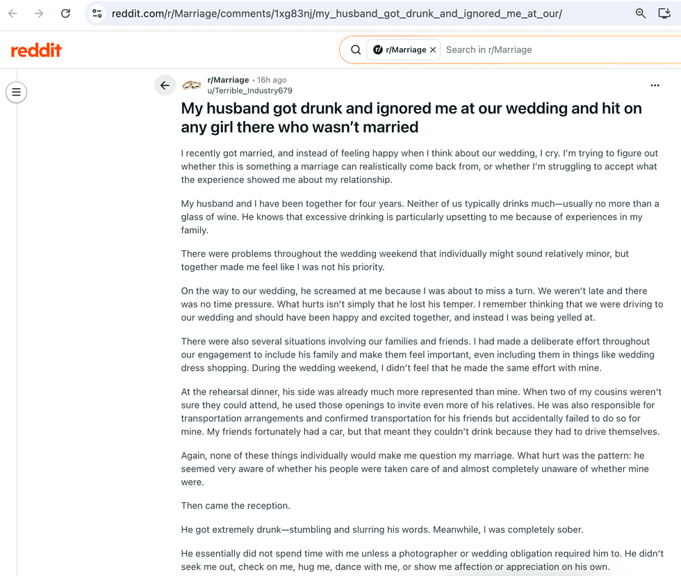 Pictured above is a screenshot of the original Reddit post for you to read