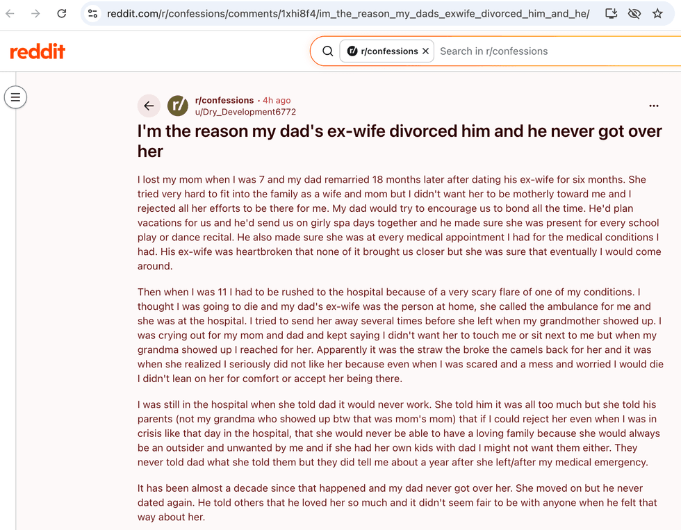 Pictured above is a screenshot of the original Reddit post for you to read