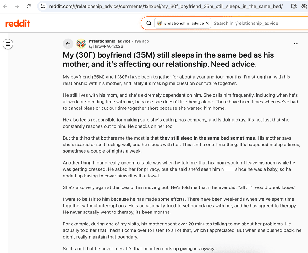 Pictured above is a screenshot of the original Reddit post for you to read