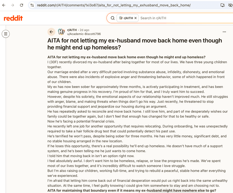 Pictured above is a screenshot of the original Reddit post for you to read