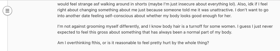 Pictured above is a second screenshot of the original Reddit post for you to read