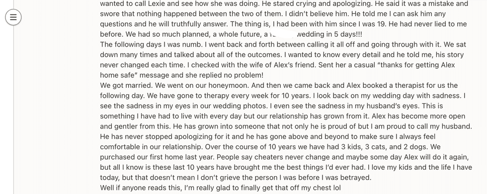 Pictured above is a second screenshot of the original Reddit post for you to read