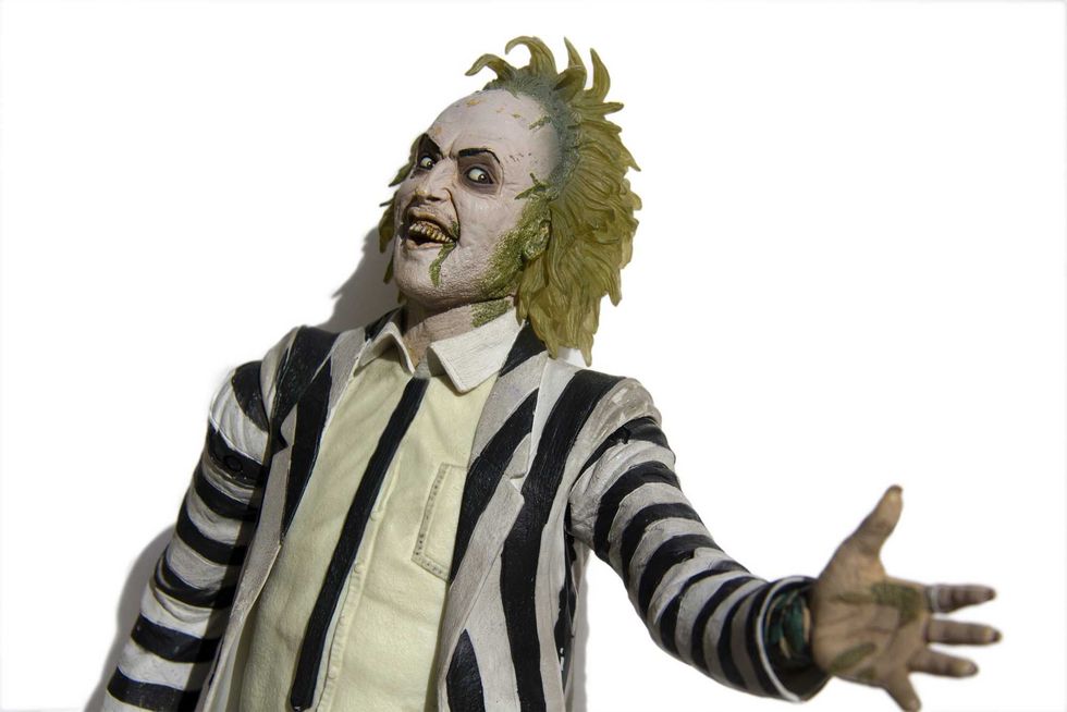 Portugal, Algarve, Circa 15.02.2018. Highly detailed Toy action figure of Beetlejuice. Beetle juice was a comedy, fantasy movie made by Tim Burton in 1988 starring Michael Keaton.
