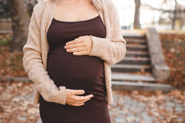 pregnant woman in a dress