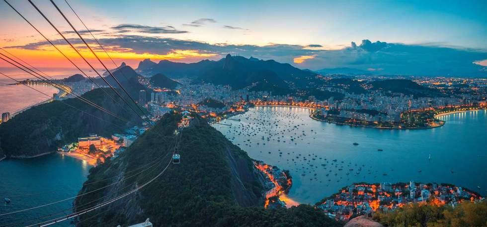Rio De Janeiro, Brazil . View of the city through the bay