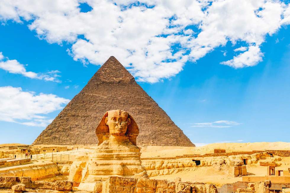 Travel background. Architectural monument. The tombs of the pharaohs. Vacation holidays background wallpaper