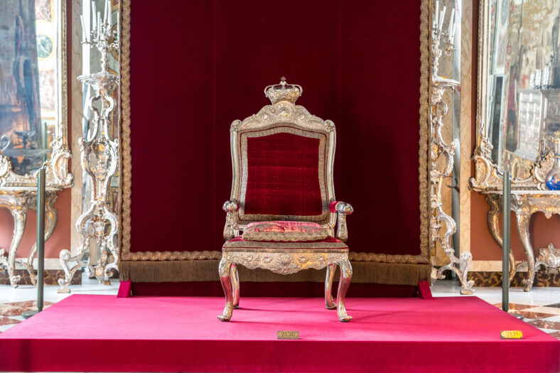 Interior of Rosenborg Castle - build by King Christian IV in Copenhagen, Denmark in a sunny day on May 24, 2017