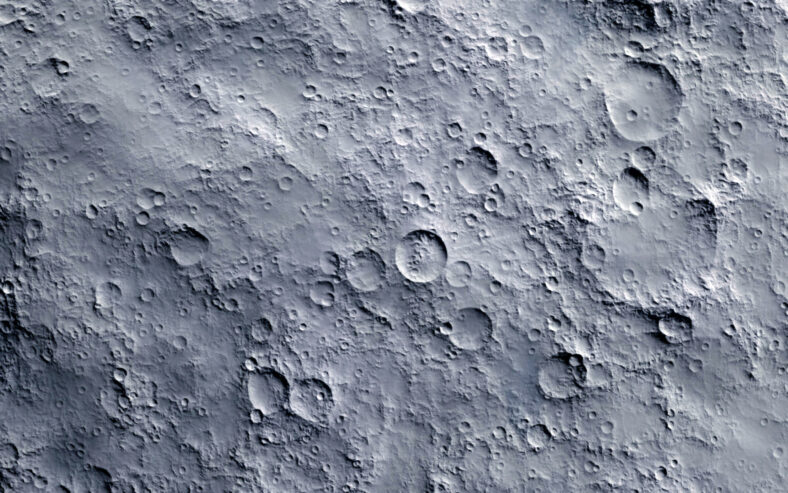Closeup of moon surface texture