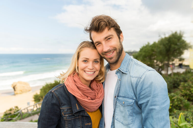 couple making selfie photo