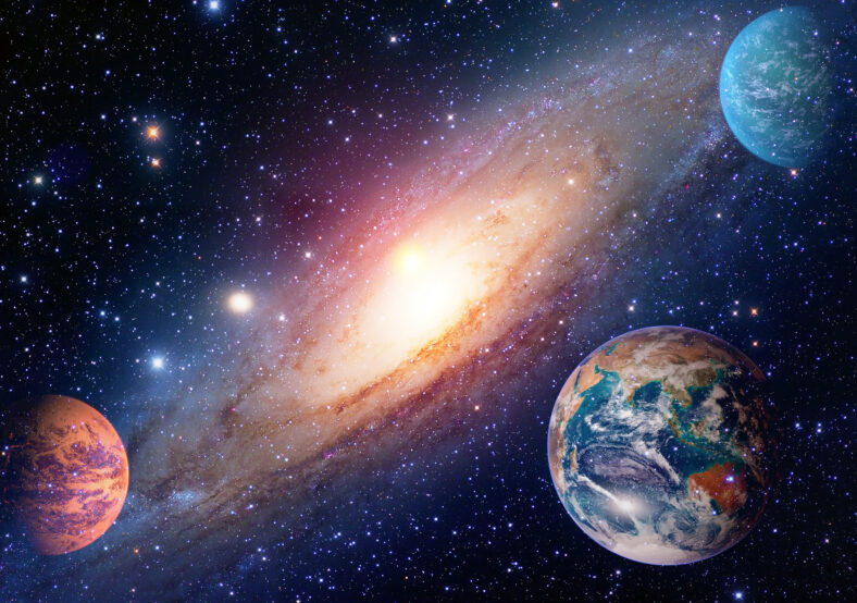 Astrology astronomy earth outer space solar system mars planet milky way galaxy. Elements of this image furnished by NASA.