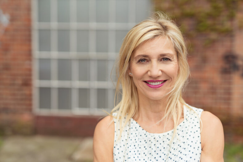pretty middle aged blonde woman
