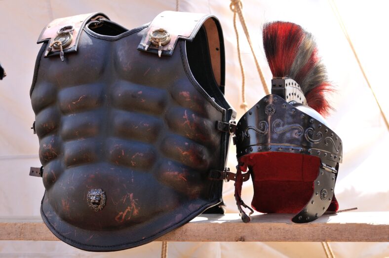 black ancient roman armor