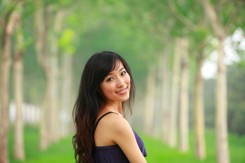 picture of one young pretty asian woman