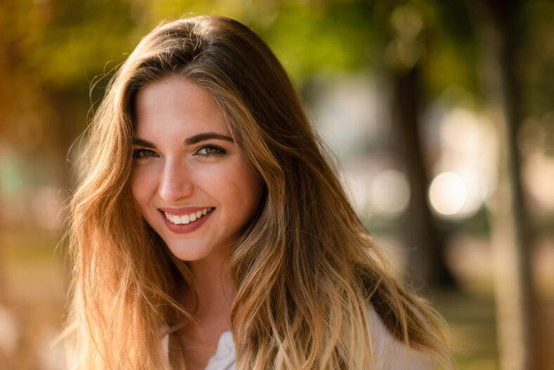 Portrait of a young girl with minimal eye makeup