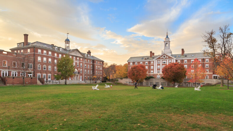 Radcliffe Quad undergrad housing at Harvard University in Fall in Cambridge, MA, USA on November 2, 2013.