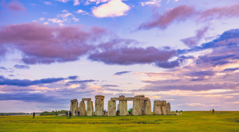 Stonehenge at sunset in United Kingdom