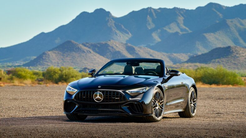 black Mercedes convertible