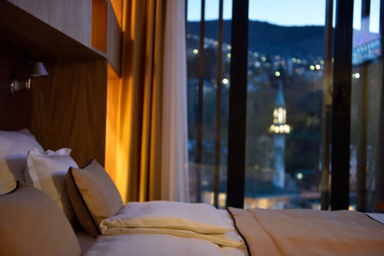 Interior of modern comfortable hotel room