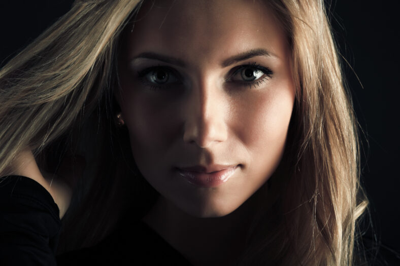 Portrait of a styled professional model. Theme: beauty, fashion