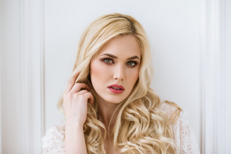 Fashionable female portrait of cute lady