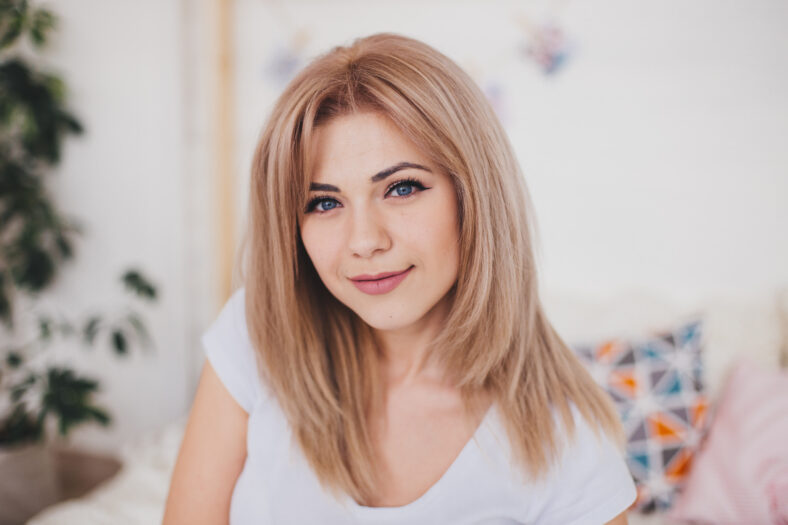 Portrait of a girl smile emotion women