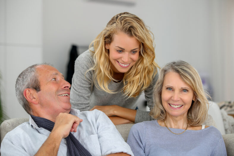 aged family having fun together