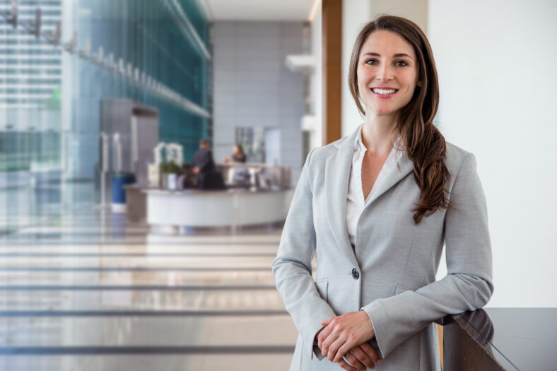 Cute commercial business corporate representative woman model br