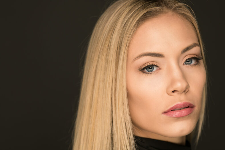 portrait of pretty young blond woman