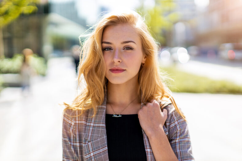pretty woman outdoor portrait