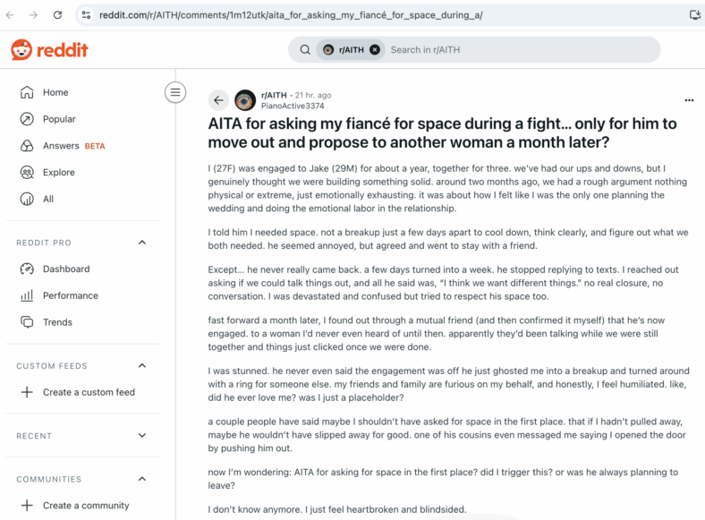Reddit screenshot