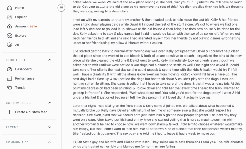 Reddit screenshot