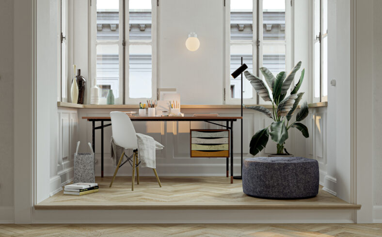 Old vintage retro parisian mid century apartment interior