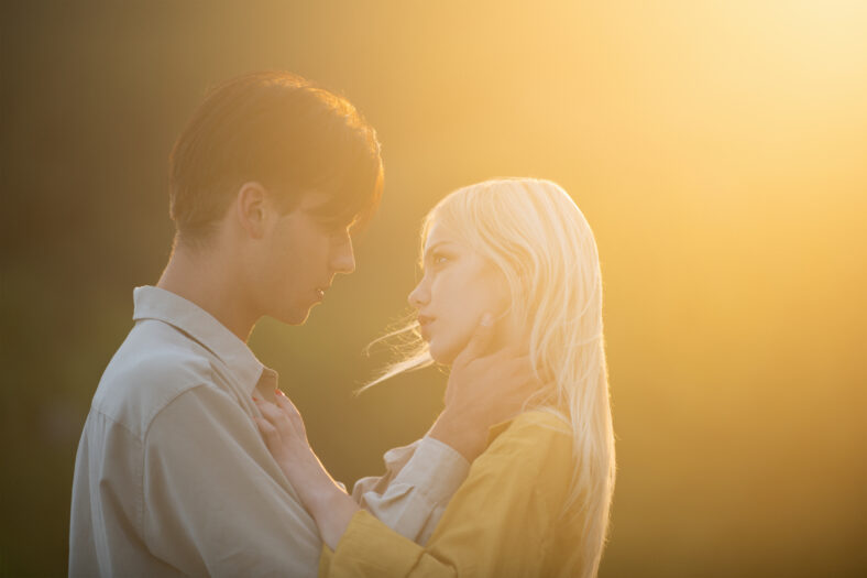 Young couple in love spends time together.