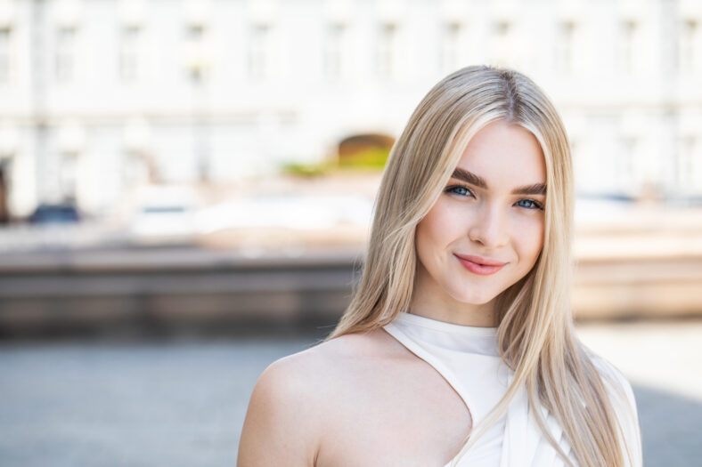 Portrait of a young beautiful woman
