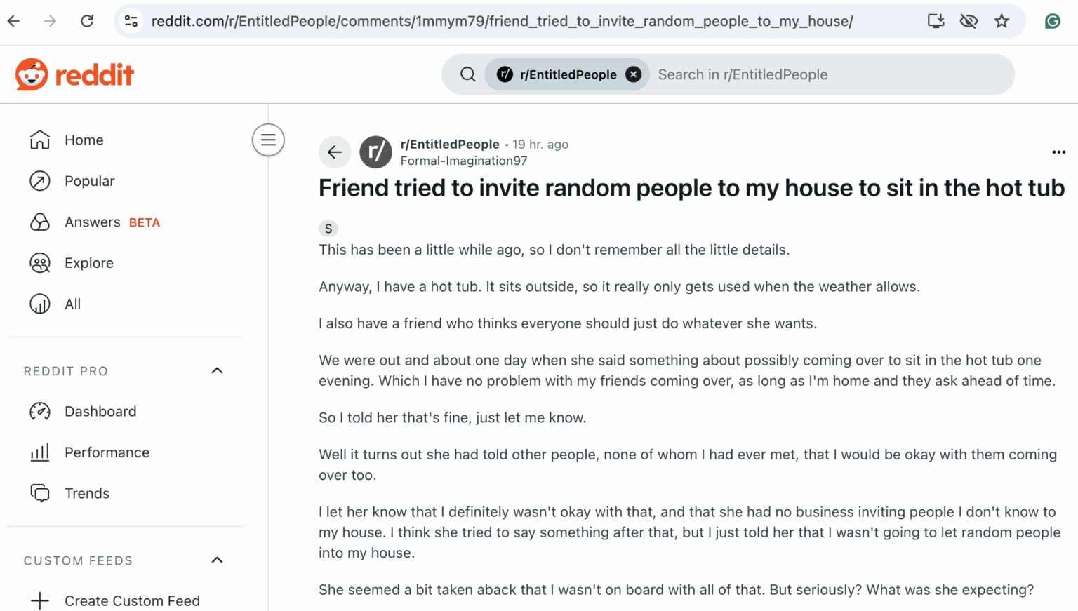 Her Friend Tried To Throw A Hot Tub Party At