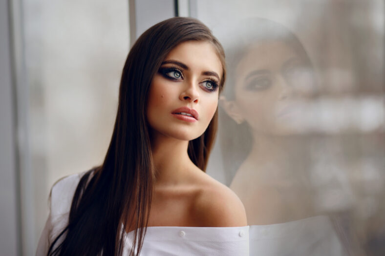 Beautiful young female brunette