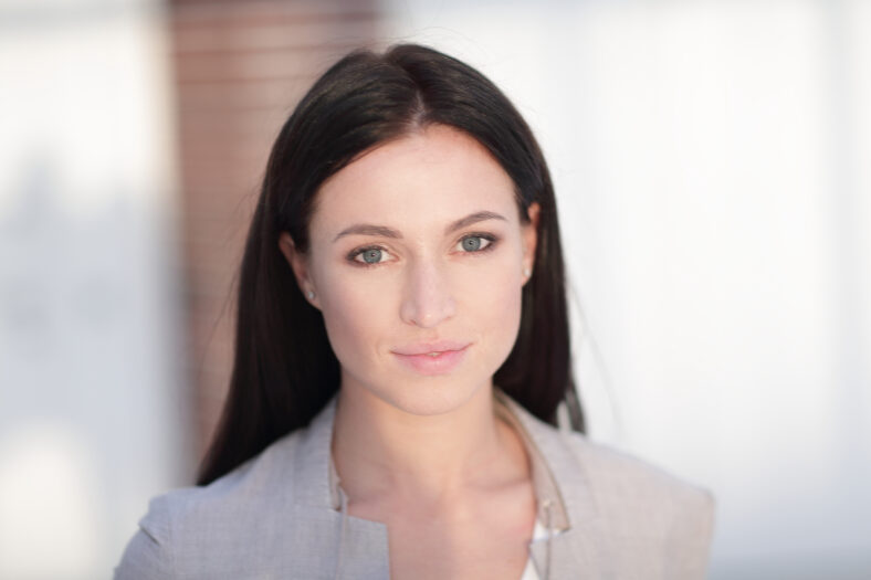 portrait of a modern young woman. photo has a blank space for text