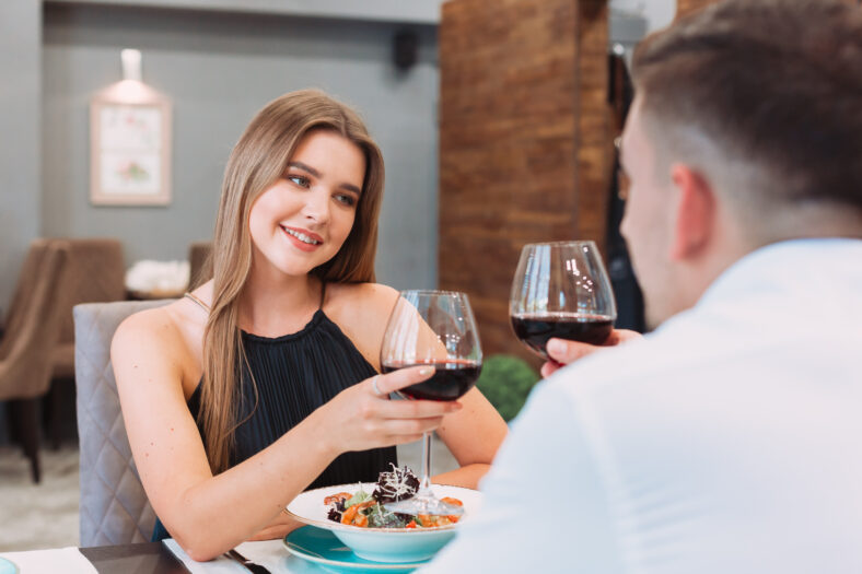 Beautiful couple in a restaurant