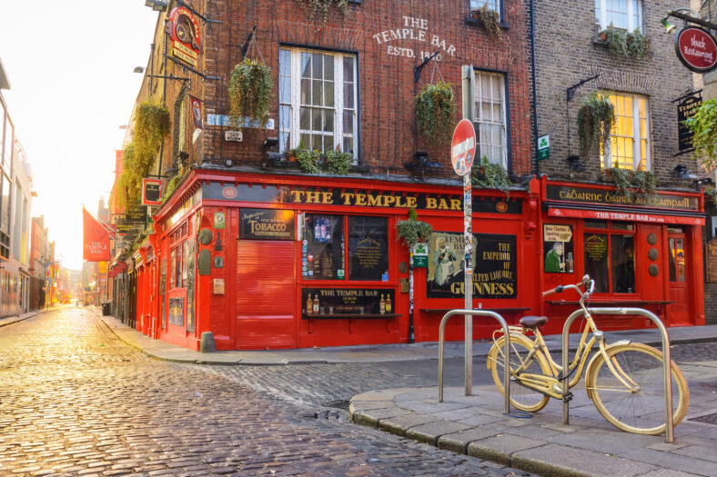 views of empty pub street in dub