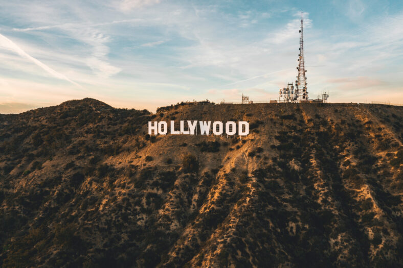 Circa November 2019: Famous Hollywood Sign in Mount Lee in Los Angeles, California HQ