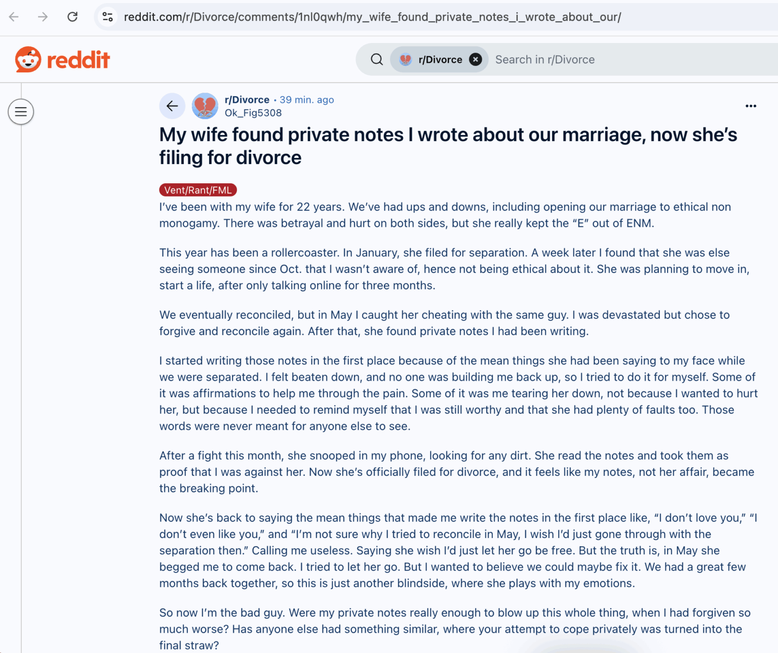 His Wife Found His Private Notes, And Now She's Filing For Divorce Even(02)